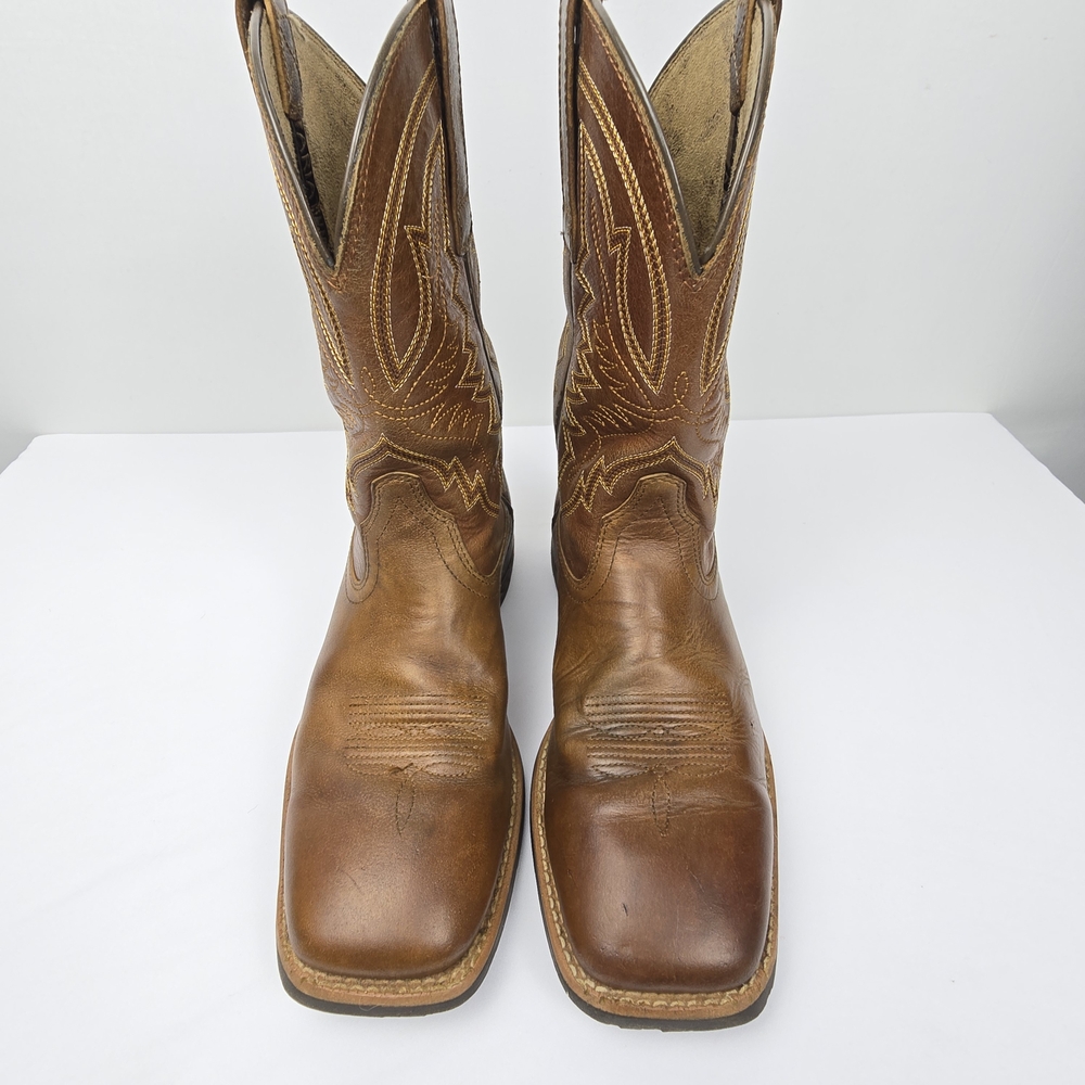 Ariat Men's 7D Hybrid Ranchwork Western Boot- Brown Square Toe Style No.10042394 - Picture 3 of 13